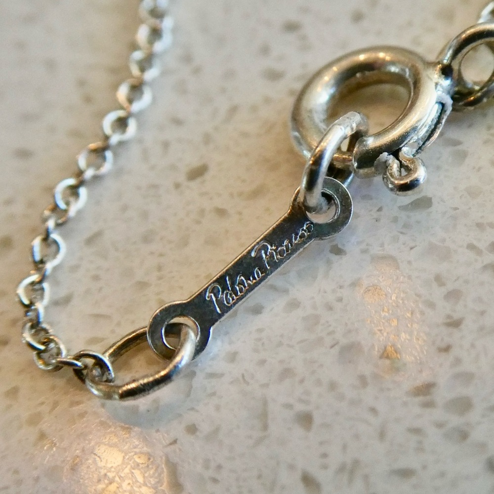 Tiffany & Co Paloma Picasso Sterling Silver Crescent Moon Pendant Necklace - Picture 8 of 9